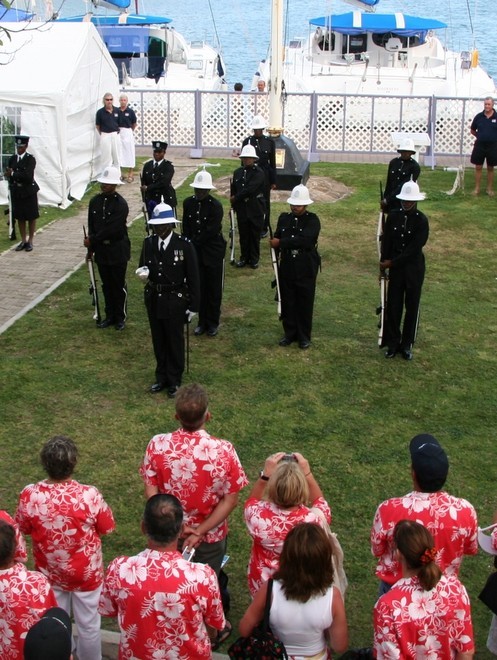 Anzac ceremony with the Antigua Police Band - Caribbean Canter 2008 © Mariner Boating Holidays http://www.marinerboating.com.au